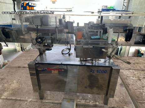 Rotuladora autom�tica em inox para frascos potes cil�ndricos planos Maqmundi