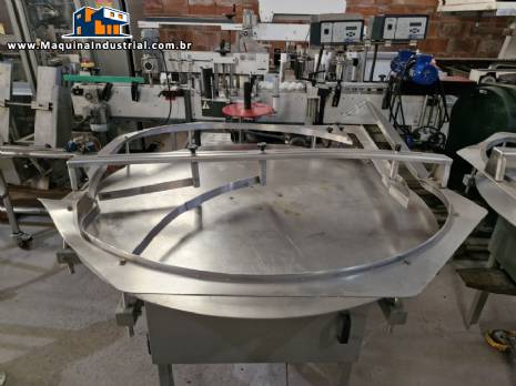 Mesa acumuladora girat�ria em a�o inox Masipack 1200 mm