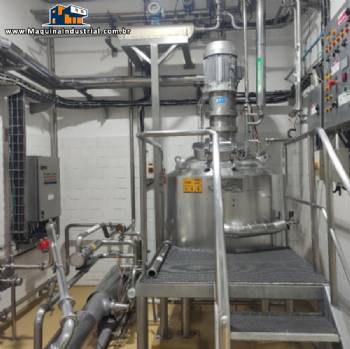 Tanque dispersor em inox para p�s 500 litros Kroma com bomba Netzsch v�lvulas Alfa Laval
