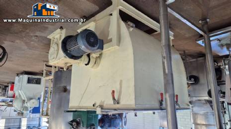 Conjunto de refino de chocolates, coberturas, pastas 300 kg / ciclo com concha moinho e tanque encamisado