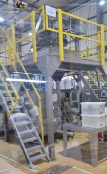 Embaladora vertical multi cabeça Masipack 16 balanças Twin com esteira e plataforma