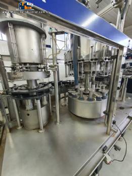 Envasadora automática tribloco com rosqueadeira e rinser Zegla para vinhos garrafas de vidro com rolha Envasadora automática tribloco com rosqueadeira e rinser Zegla para vinhos garrafas de vidro com rolha