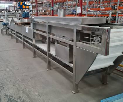 Pasteurizador contínuo tipo túnel por imersão para aquecimento, resfriamento e secagem de frascos embalagens TECNINT Pasteurizador contínuo tipo túnel por imersão para aquecimento, resfriamento e secagem de frascos embalagens TECNINT